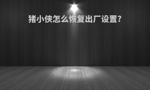 猪小侠怎么恢复出厂设置?