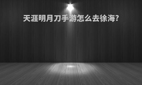 天涯明月刀手游怎么去徐海?