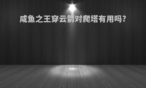 咸鱼之王穿云箭对爬塔有用吗?
