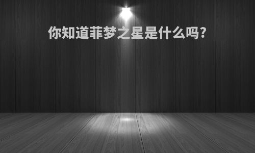 你知道菲梦之星是什么吗?