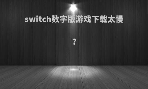 switch数字版游戏下载太慢?