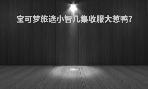 宝可梦旅途小智几集收服大葱鸭?