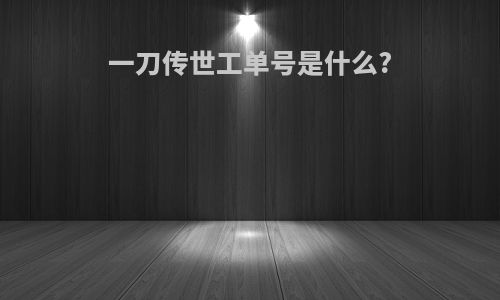 一刀传世工单号是什么?