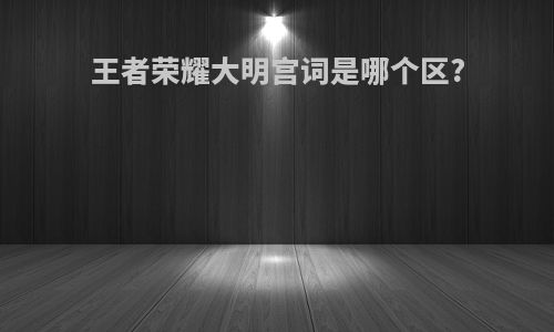 王者荣耀大明宫词是哪个区?