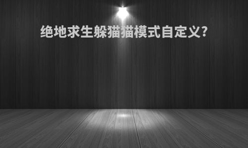 绝地求生躲猫猫模式自定义?