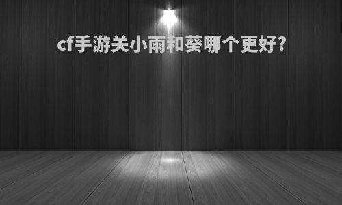 cf手游关小雨和葵哪个更好?