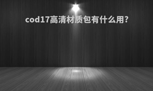 cod17高清材质包有什么用?