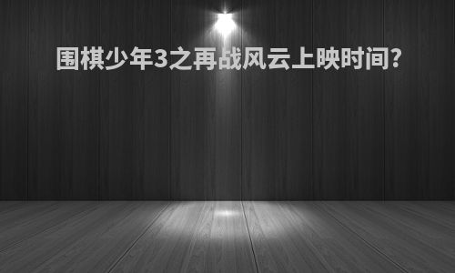 围棋少年3之再战风云上映时间?