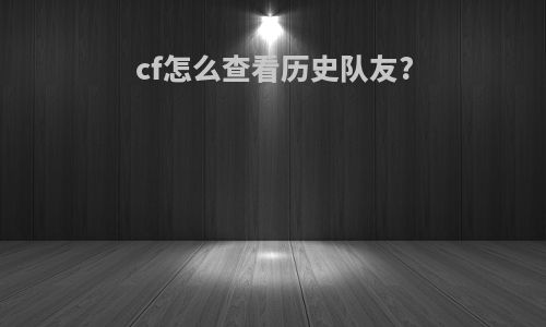 cf怎么查看历史队友?