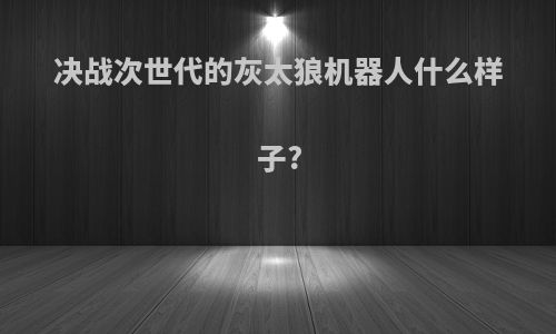 决战次世代的灰太狼机器人什么样子?