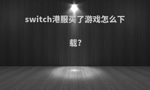 switch港服买了游戏怎么下载?