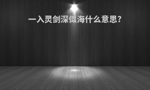 一入灵剑深似海什么意思?
