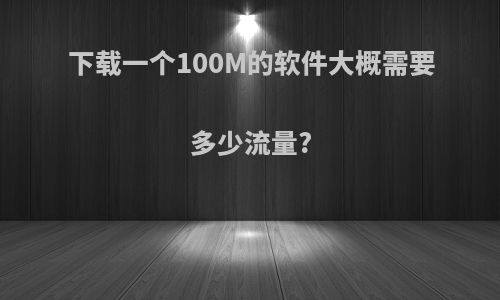 下载一个100M的软件大概需要多少流量?