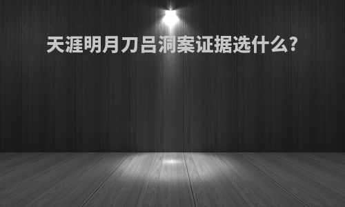 天涯明月刀吕洞案证据选什么?