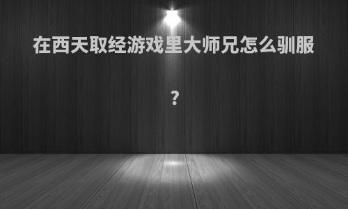 在西天取经游戏里大师兄怎么驯服?