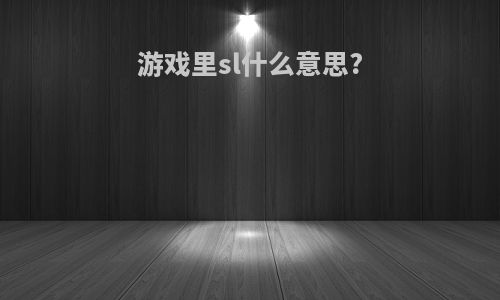 游戏里sl什么意思?