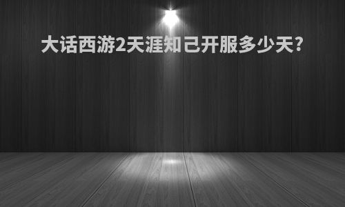 大话西游2天涯知己开服多少天?