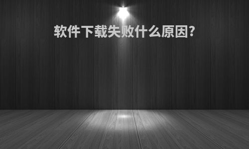 软件下载失败什么原因?