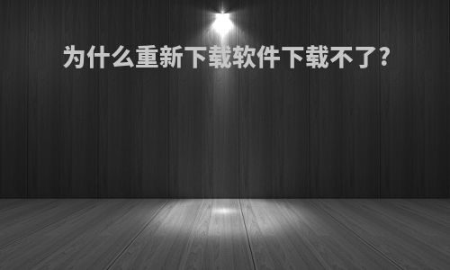 为什么重新下载软件下载不了?