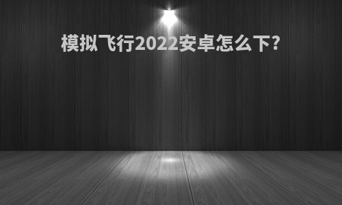 模拟飞行2022安卓怎么下?