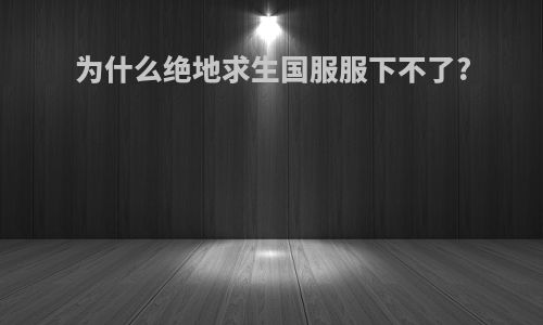 为什么绝地求生国服服下不了?