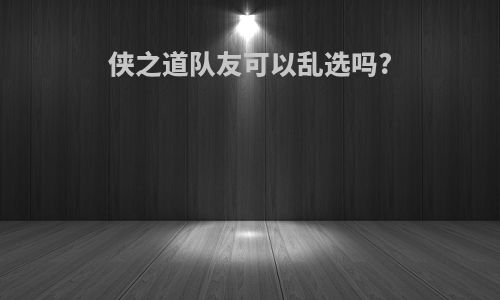 侠之道队友可以乱选吗?
