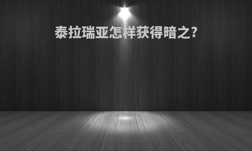 泰拉瑞亚怎样获得暗之?