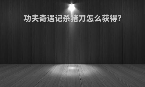 功夫奇遇记杀猪刀怎么获得?