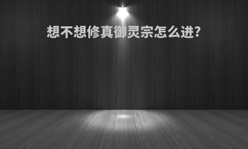 想不想修真御灵宗怎么进?