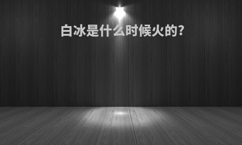 白冰是什么时候火的?