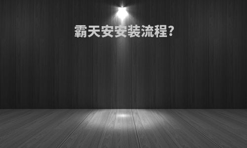 霸天安安装流程?