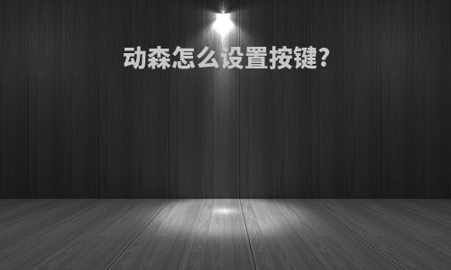 动森怎么设置按键?