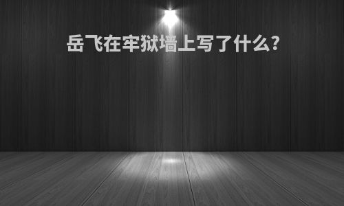 岳飞在牢狱墙上写了什么?