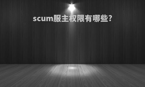 scum服主权限有哪些?