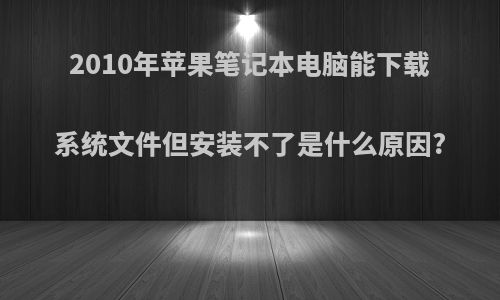 2010年苹果笔记本电脑能下载系统文件但安装不了是什么原因?