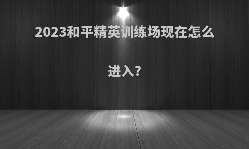 2023和平精英训练场现在怎么进入?