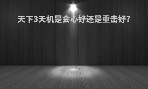 天下3天机是会心好还是重击好?
