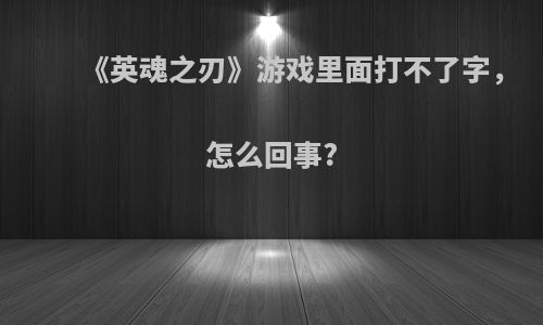 《英魂之刃》游戏里面打不了字，怎么回事?