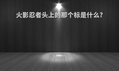 火影忍者头上的那个标是什么?