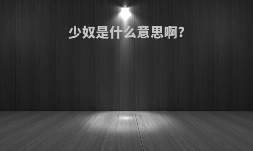 少奴是什么意思啊?