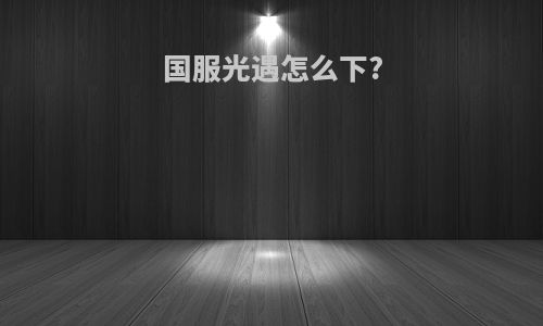 国服光遇怎么下?