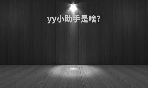 yy小助手是啥?