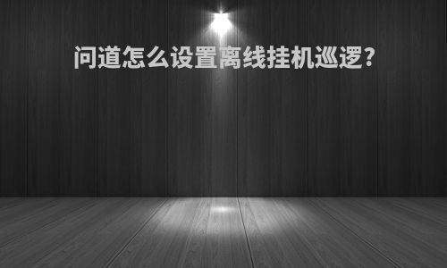 问道怎么设置离线挂机巡逻?