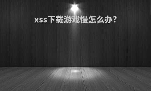 xss下载游戏慢怎么办?