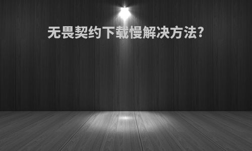 无畏契约下载慢解决方法?
