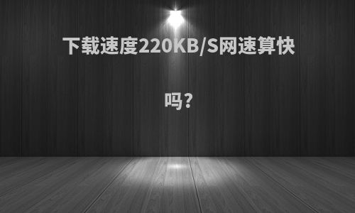 下载速度220KB/S网速算快吗?