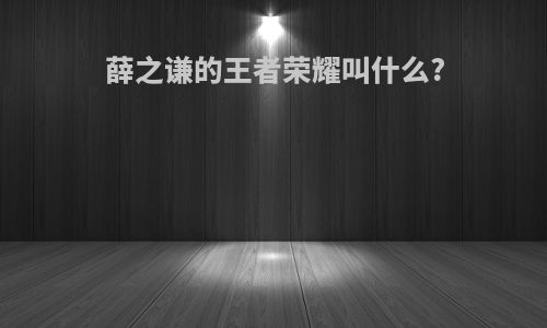 薛之谦的王者荣耀叫什么?