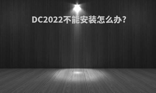 DC2022不能安装怎么办?