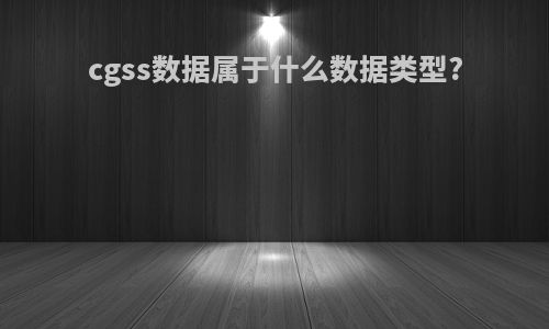 cgss数据属于什么数据类型?