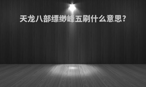 天龙八部缥缈峰五刷什么意思?